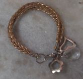 pulseira de pingente dourada